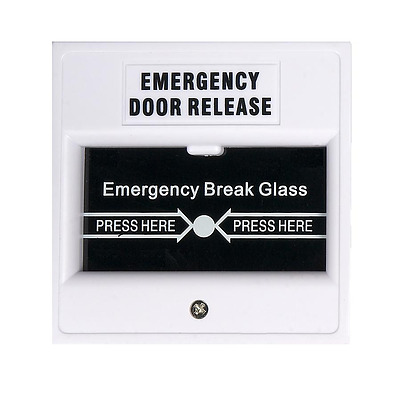 Break Glass Emergency Door Release - White